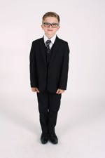Børne jakkesæt: Oliver Max, sort - drenge jakkesæt i 5 dele
