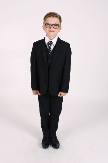 Børne jakkesæt: Oliver Max, sort - drenge jakkesæt i 5 dele