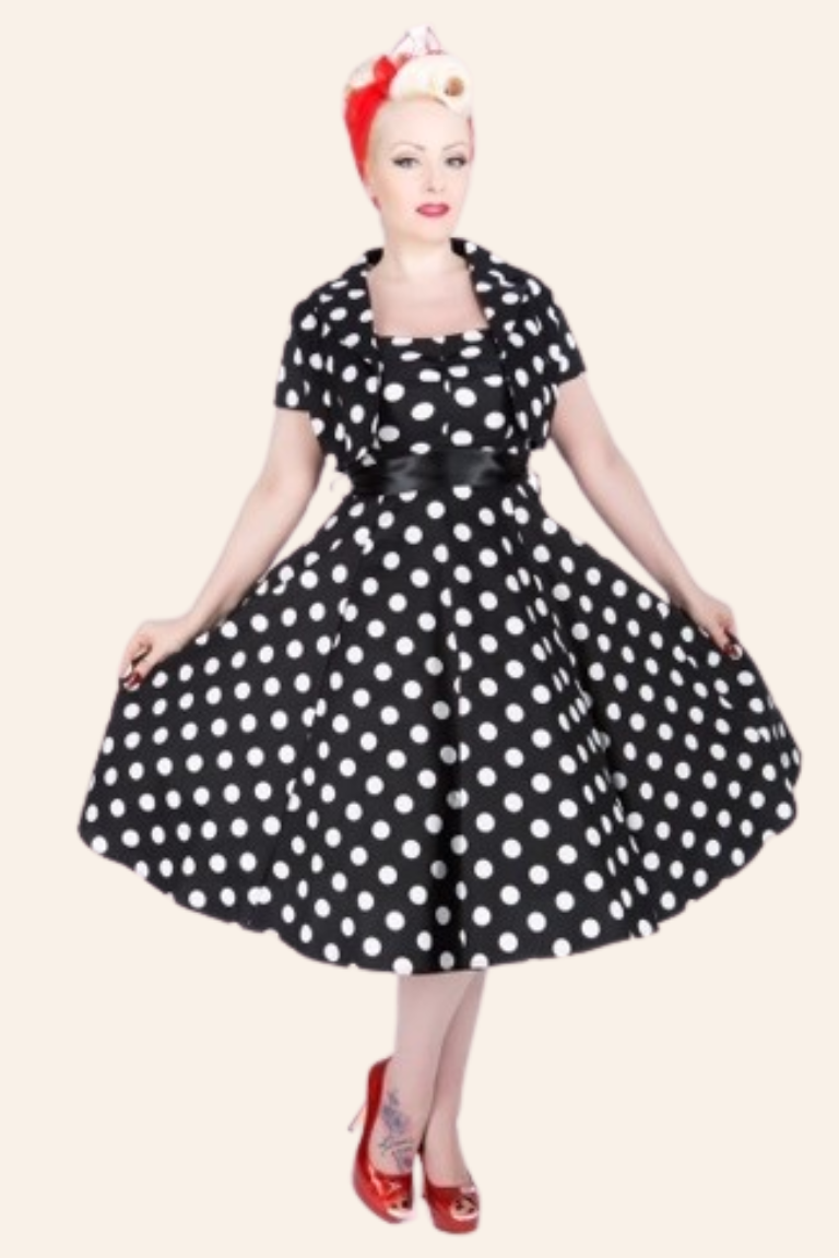 Swingkjole med ærmer Str. 36 - 54