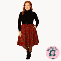 Swingnederdel – Miss Irvine – Klassisk Rød Tern i 50’er-Stil