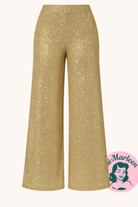 Guld bukser - Miss Golden diva med glitter