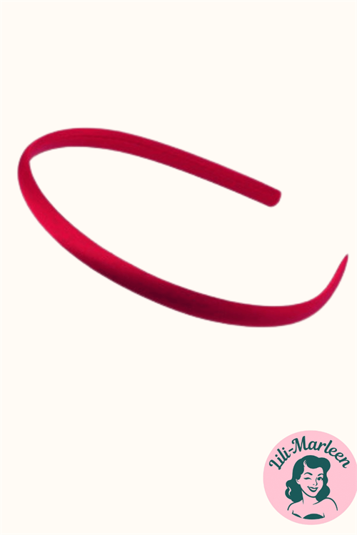 Satinhårbøjle, tynd - vinrød