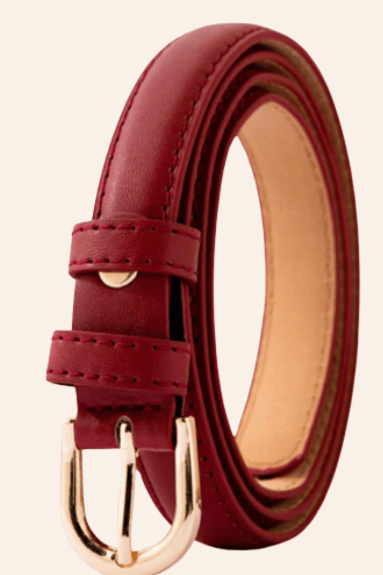 Smalle læderbælter til kvinder i mange farver