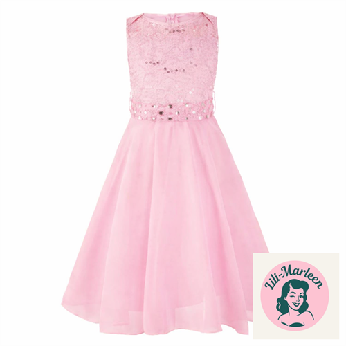 Børne festkjole; Little Carolina, lyserød