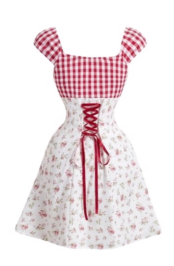 Oktoberkjole - Lilis contry dream - sød hvid romantisk kjole med corsagebånd