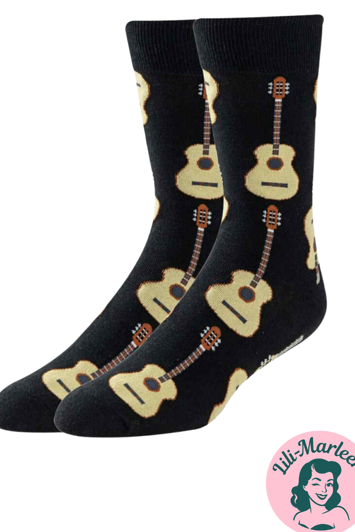 Acoustic Vibes – Strømper med Guitarprint