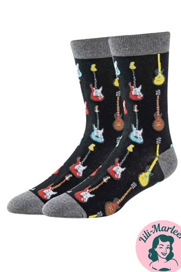 Rock’n’Roll Guitar – Sjove og Farverige Herrestrømper