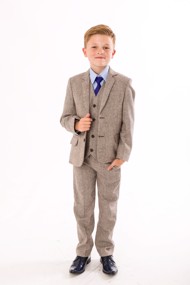 Børne jakkesæt: Tobias, sand - jakkesæt i 5 dele 