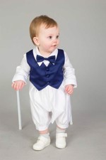 Baby jakkesæt: Lille Liam, blå - dåbs jakkesæt eller lille brudesvend  