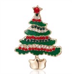 Jule broche - lille juletræ glitrende sten
