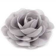 Hårklips med lille rose, grå 