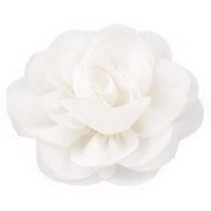 Hårklips med lille rose, hvid 