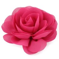 Hårklips med lille rose, pink 