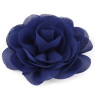 Hårklips med lille rose, navyblå