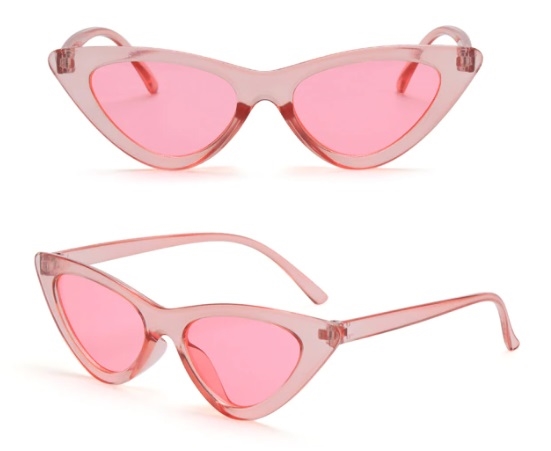 lineær klamre sig at styre Cateye solbriller i lyserød med lyserøde glas