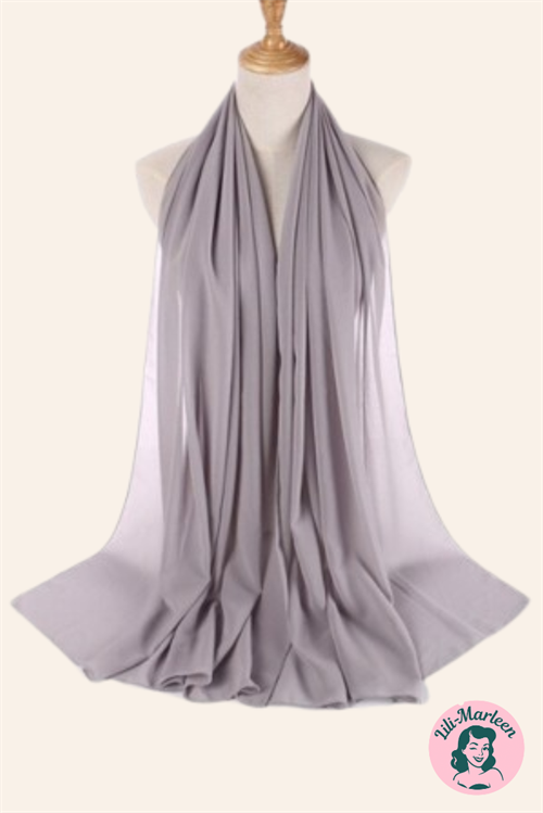 Chiffon Sjal, lys grå