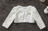 Børne bolero: Mini Victoria bolero, off-hvid/guld