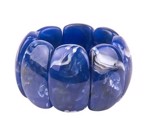 Plastik armring - Resin Cuff - kongeblå marmorering