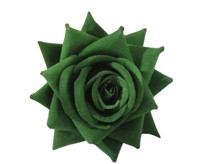 Lille Hårrose/Stofrose på Hårklips, mørkegrøn