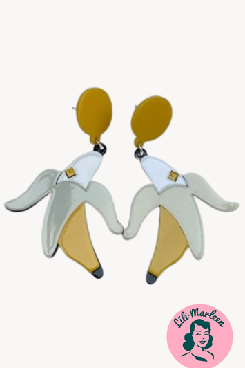 Øreringe - store hængeøreringe - "vilde bananer"