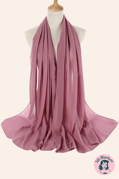 Chiffon Sjal, gammelrosa