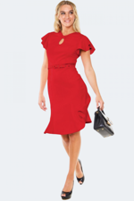 50´er kjole - Miss Amanda - Sød fishtail wiggle kjole i en smuk klar rød