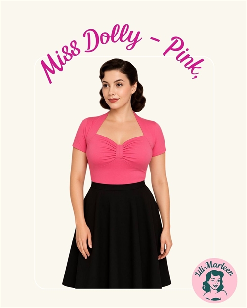 Miss Dolly – Pink, basis top med sløjfe detalje - enkel & uimodståelig
