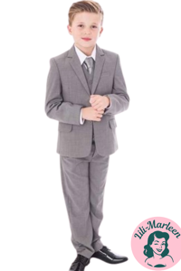 Børne jakkesæt: Oliver Max,  lys grå - drenge jakkesæt i 5 dele