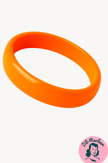 Plastik armring/orange retro bangle - Cuff rund, orange