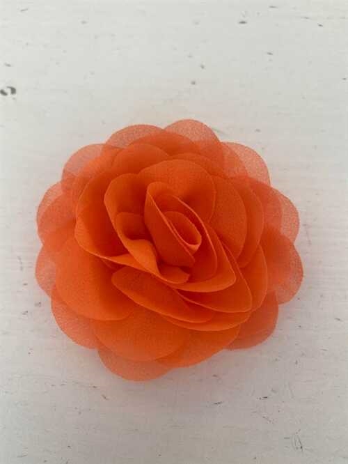 Hårklips med lille rose, orange  