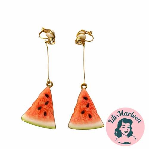 Miss Watermelon Clip-On Earrings