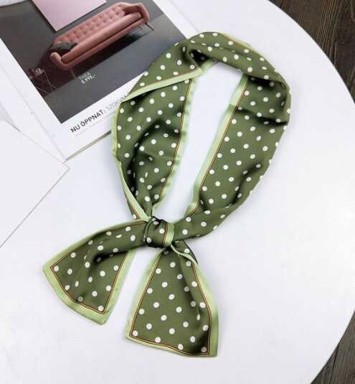 Satin tørklæde/pynte tørklæde, grøn