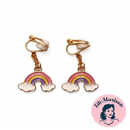 Små clips øreringe regnbue 1,5 cm – uden huller | Miss Rainbow