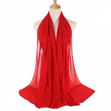 Chiffon Sjal, rød