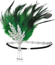 1920´er Gatsby/Charleston accessories - headpiece, grøn - deluxe