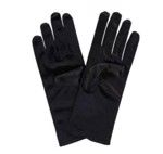 Korte satin handsker, sort