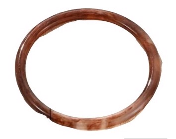 Plastik armring - Cuff rund, brunt meleret