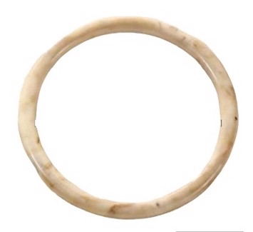 Plastik armring - Cuff rund, creme meleret