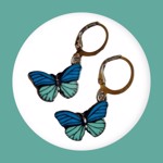 Øreringe - hængeøreringe - de sødeste blå/mint sommerfugle 🦋