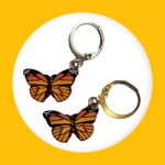 Øreringe - hængeøreringe - de sødeste mørk orange sommerfugle 🦋