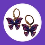Øreringe - hængeøreringe - de sødeste lilla sommerfugle 🦋