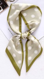 Satin tørklæde/pynte tørklæde - Lysegrønt med prik