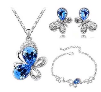 Smykkesæt - Dalia, royal blå