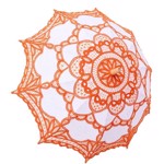 Sol paraply/Brude parasol, orange/hvid