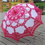 Sol paraply/Brude parasol, hvid/pink
