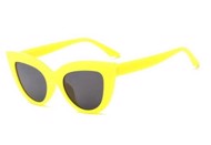 Cateye solbriller, bred kant - gule