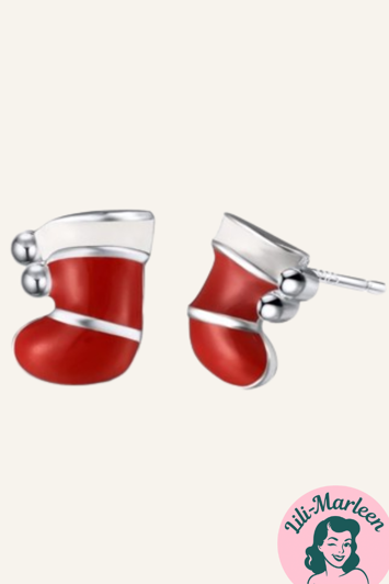 Juleøreringe 925 sølv; Søde små julesokker