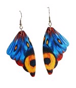 Øreringe - store sommerfugle, blå/orange farver