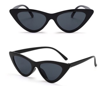 Cateye solbriller i sort stel med mørke glas