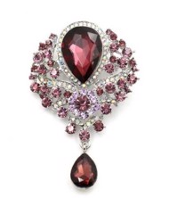 Broche - Stor dråbe, blommefarvet